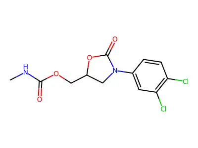 2-Oxazolidinone, 3-(3,4-dichlorophenyl)-5-((((methylamino)carbonyl)oxy)methyl)- structure