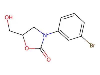 2-Oxazolidinone, 3-(3-bromophenyl)-5-(hydroxymethyl)- structure