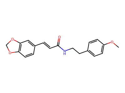 (E)-3-(1,3-benzodioxol-5-yl)-N-[2-(4-methoxyphenyl)ethyl]prop-2-enamide structure