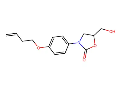 2-Oxazolidinone, 3-(4-(3-butenyloxy)phenyl)-5-(hydroxymethyl)- structure