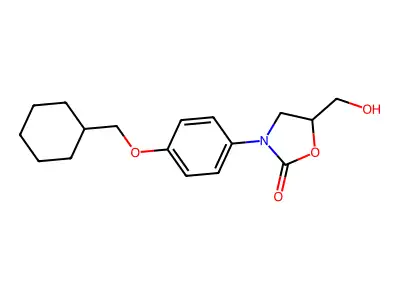 2-Oxazolidinone, 3-(4-(cyclohexylmethoxy)phenyl)-5-(hydroxymethyl)- structure
