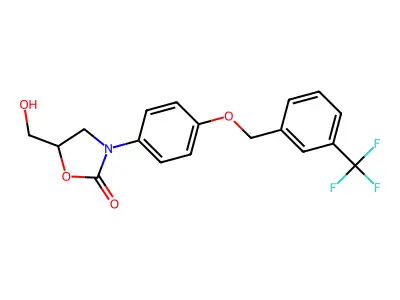 5-(Hydroxymethyl)-3-(4-((3-(trifluoromethyl)phenyl)methoxy)phenyl)-2-oxazolidinone structure