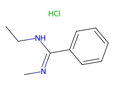 Benzenecarboximidamide, N-ethyl-N'-methyl-, monohydrochloride structure