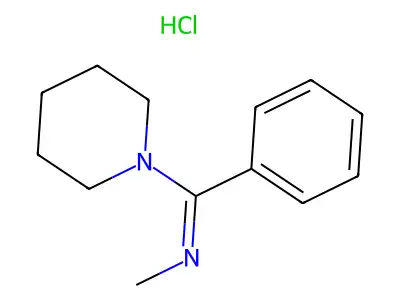 1-((Methylimino)phenylmethyl)piperidine monohydrochloride structure