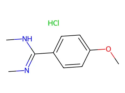 Benzenecarboximidamide, N,N'-dimethyl-4-methoxy-, monohydrochloride structure