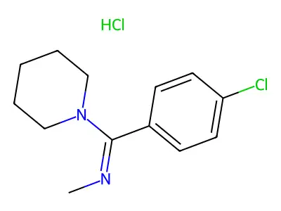 1-((4-Chlorophenyl)(methylimino)methyl)piperidine monohydrochloride structure
