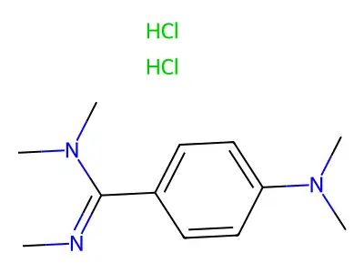 4-(Dimethylamino)-N,N,N'-trimethylbenzenecarboximidamide dihydrochloride structure