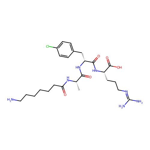 L-Arginine, N-(7-amino-1-oxoheptyl)-L-alanyl-4-chloro-D-phenylalanyl- structure