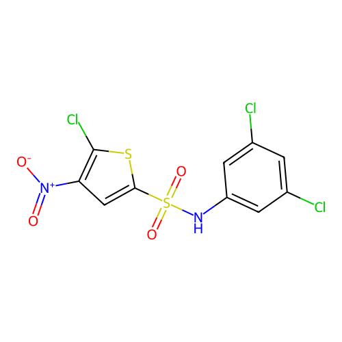 2-Thiophenesulfonamide, 5-chloro-N-(3,5-dichlorophenyl)-4-nitro- structure