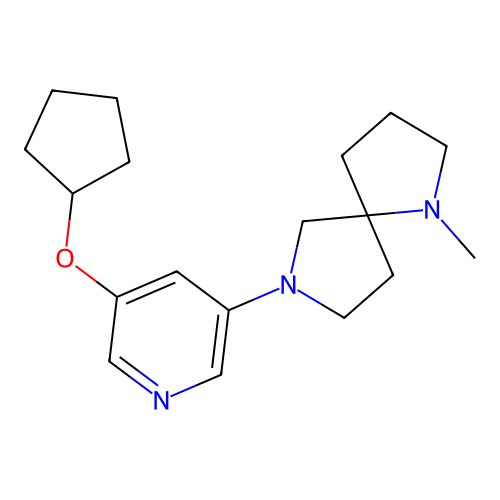 1,7-Diazaspiro[4.4]nonane, 7-[5-(cyclopentyloxy)-3-pyridinyl]-1-methyl- structure