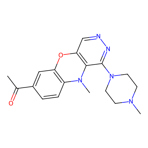 1-[10-Methyl-1- -10H-pyridazino[4,5-b][1,4]benzoxazin-7-yl]ethanone structure