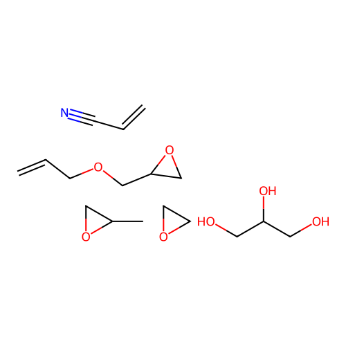 1,2,3-Propanetriol, methyl oxirane, oxirane, (2-propenyloxy)methyloxirane, 2-propenenitrile polymer structure