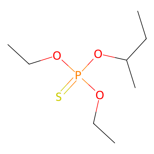 Phosphorothioic acid, S-butyl O,O-diethyl ester structure