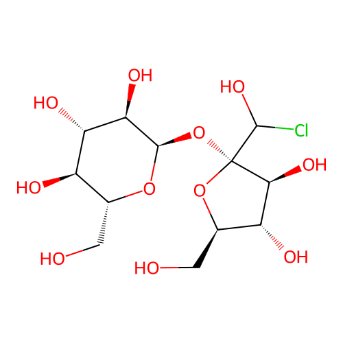 1-C-Chlorohex-2-ulofuranosyl hexopyranoside structure