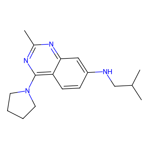 7-Quinazolinamine, 2-methyl-N-(2-methylpropyl)-4-(1-pyrrolidinyl)- structure