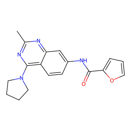 2-Furancarboxamide, N-[2-methyl-4-(1-pyrrolidinyl)-7-quinazolinyl]- structure