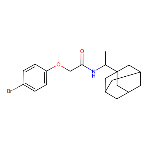 N-[1-(1-adamantyl)ethyl]-2-(4-bromophenoxy)acetamide structure