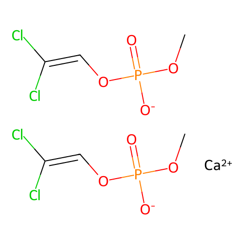 Phosphoric acid, mono(2,2-dichloroethenyl) monomethyl ester, calcium salt structure