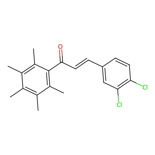 3-(3,4-dichlorophenyl)-1-(2,3,4,5,6-pentamethylphenyl)prop-2-en-1-one structure