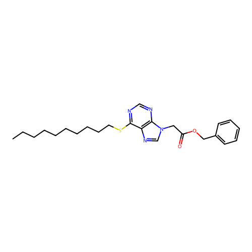 Benzyl 2-(6-decylsulfanylpurin-9-yl)acetate structure