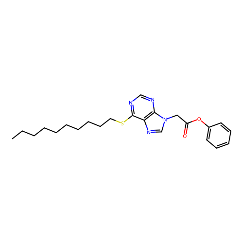 Phenyl 2-(6-decylsulfanylpurin-9-yl)acetate structure