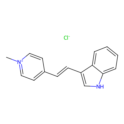 Pyridinium, 4-(2-(1H-indol-3-yl)ethenyl)-1-methyl-, chloride (1:1) structure