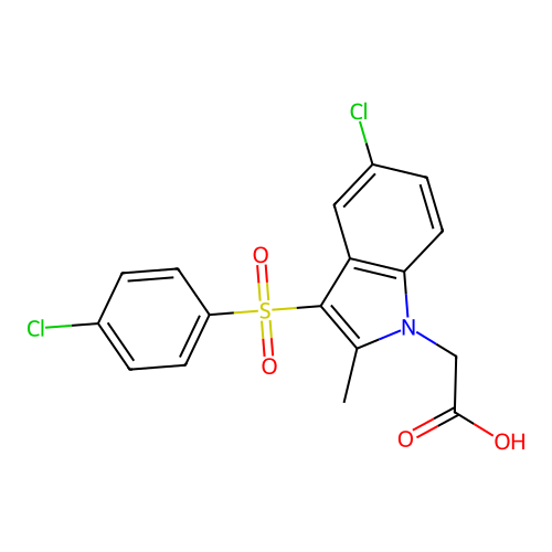 1H-Indole-1-acetic acid, 5-chloro-3-[(4-chlorophenyl)sulfonyl]-2-methyl- structure