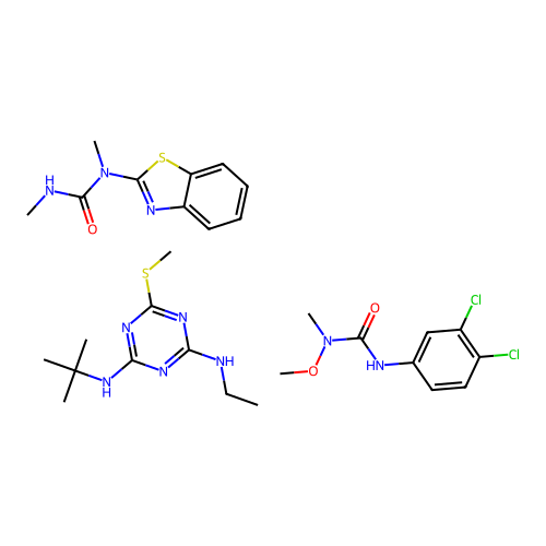 Linuron-methabenzthiazuron-terbutryne mixt. structure