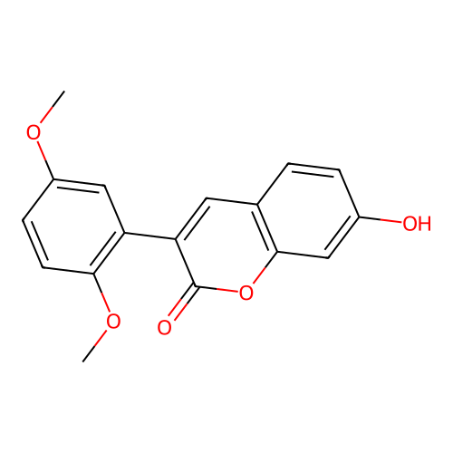 3-(2,5-dimethoxyphenyl)-7-hydroxy-2H-chromen-2-one structure