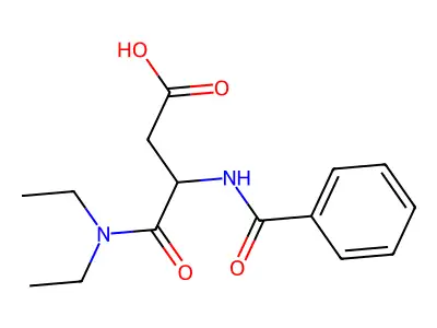 Succinamic acid, 3-benzamido-N,N-diethyl-, DL- structure