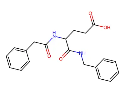 Glutaramic acid, N-benzyl-4-(2-phenylacetamido)-, DL- structure