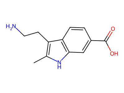 3-(2-aminoethyl)-2-methyl-1H-indole-6-carboxylic acid structure
