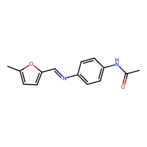 N-[4-[(5-methylfuran-2-yl)methylideneamino]phenyl]acetamide structure