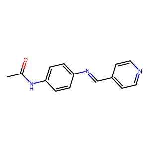 N-[4-(pyridin-4-ylmethylideneamino)phenyl]acetamide structure