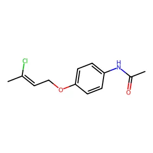 N-[4-(3-chlorobut-2-enoxy)phenyl]acetamide structure
