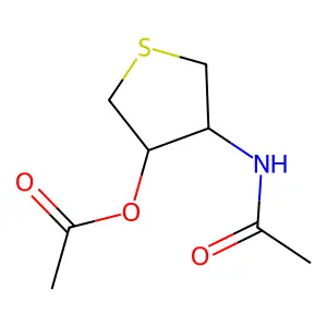 [(3R,4S)-4-acetamidothiolan-3-yl] acetate structure