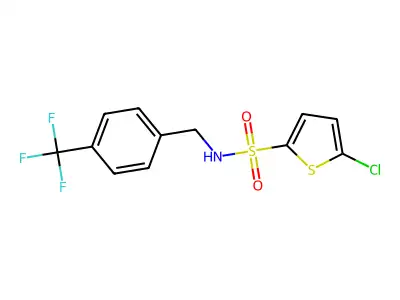 2-Thiophenesulfonamide, 5-chloro-N-[[4-(trifluoromethyl)phenyl]methyl]- structure