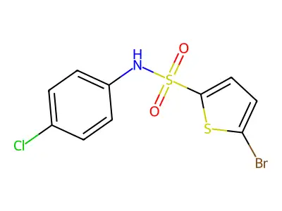 5-bromo-N-(4-chlorophenyl)thiophene-2-sulfonamide structure
