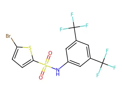 2-Thiophenesulfonamide, N-[3,5-bis(trifluoromethyl)phenyl]-5-bromo- structure