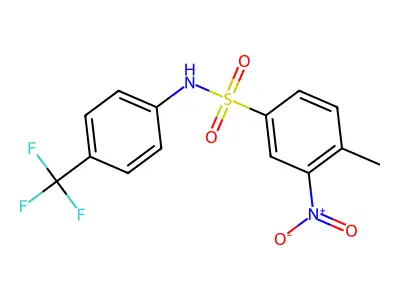 4-methyl-3-nitro-N-[4-(trifluoromethyl)phenyl]benzenesulfonamide structure