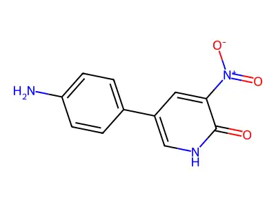 5-(4-aminophenyl)-3-nitro-1H-pyridin-2-one structure