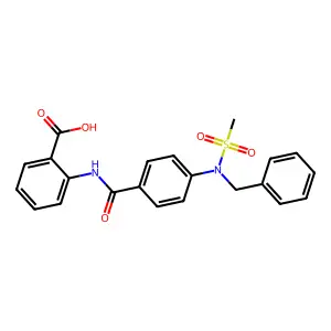 2-{4-[Benzyl(methanesulfonyl)amino]benzamido}benzoic acid structure