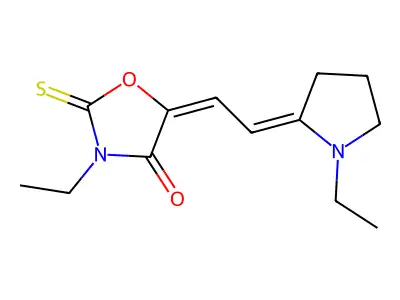 3-Ethyl-5-[2-(1-ethyl-2-pyrrolidinylidene)ethylidene]-2-thioxo-4-oxazolidinone structure