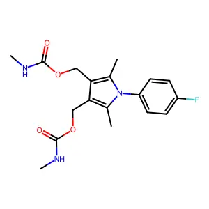 [1-(4-fluorophenyl)-2,5-dimethyl-4-(methylcarbamoyloxymethyl structure