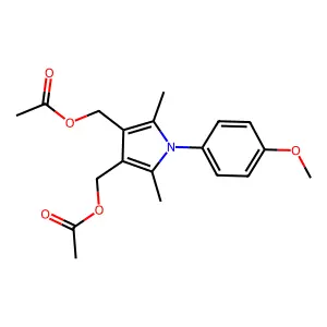 [4-(Acetyloxymethyl)-1-(4-methoxyphenyl)-2,5-dimethylpyrrol-3-yl]methyl acetate structure