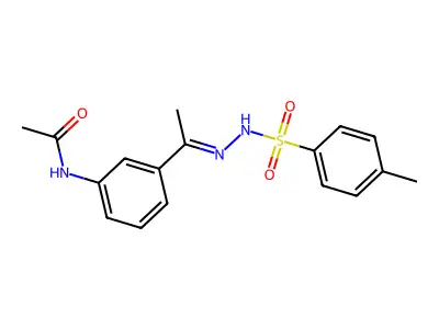N-(3-{N-[(4-methylphenyl)sulfonyl]ethanehydrazonoyl}phenyl)acetamide structure