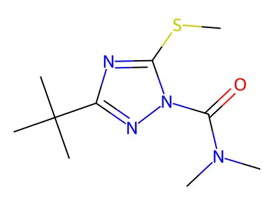 1H-1,2,4-Triazole-1-carboxamide, 3-tert-butyl-N,N-dimethyl-5-(methylthio)- structure