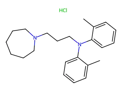 1H-Azepine-1-propanamine, hexahydro-N,N-bis(2-methylphenyl)-, hydrochloride structure