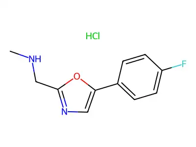 2-Oxazolemethanamine, 5-(4-fluorophenyl)-N-methyl-, monohydrochloride structure