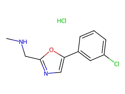 2-Oxazolemethanamine, 5-(3-chlorophenyl)-N-methyl-, monohydrochloride structure